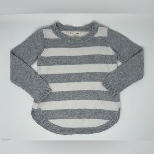 TUCKER + TATE: Gray/White Striped Sweater, Kids Size 5